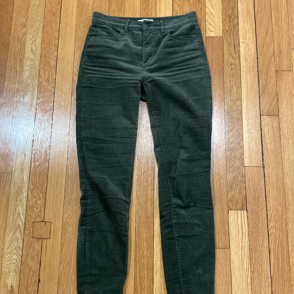 Loft Army Green Corduroy Pant